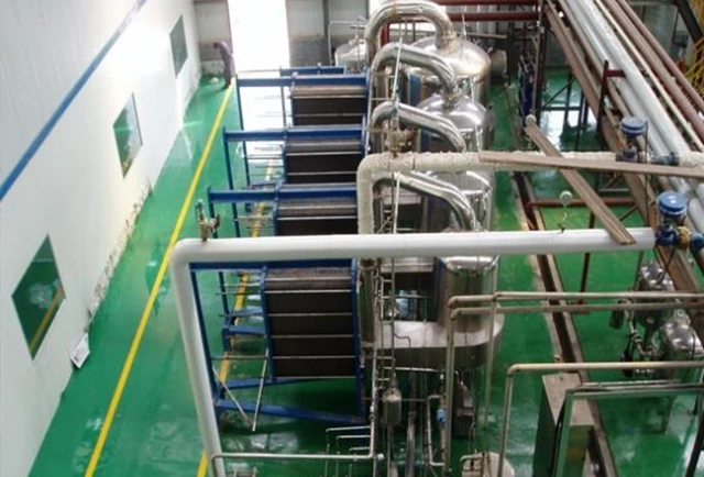 Amino acid quadruple-effect evaporation concentration