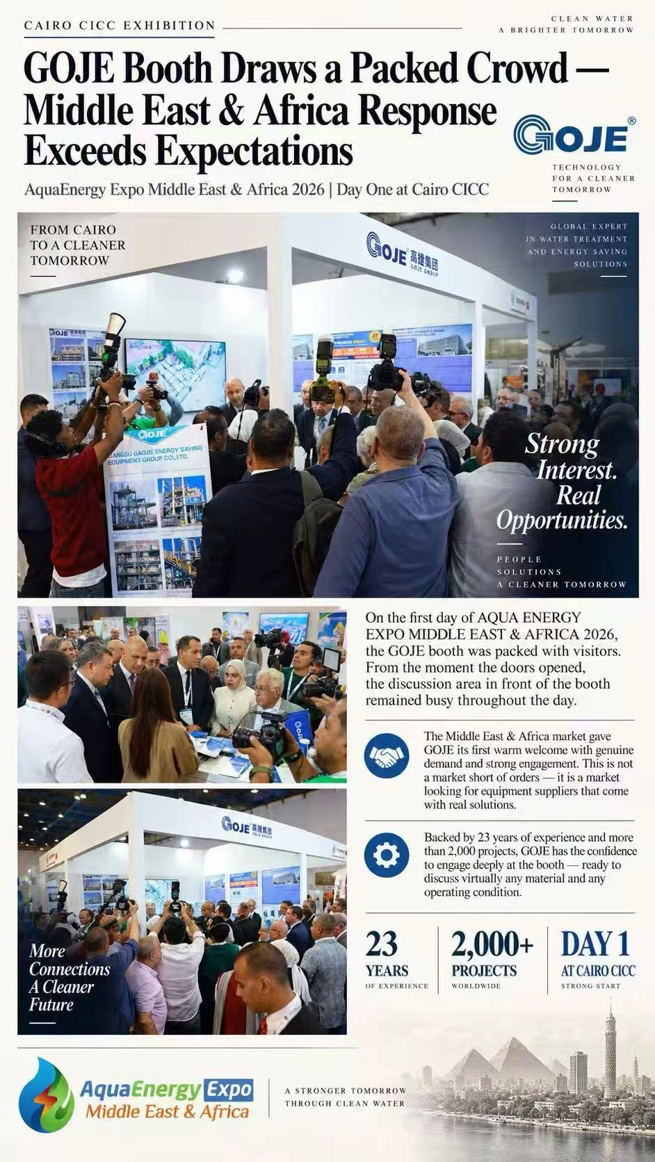 GOJE Group Travels to Egypt for the Middle East and Africa Water Treatment and Energy Exhibition, Cultivating a New Blue Ocean in North Africa